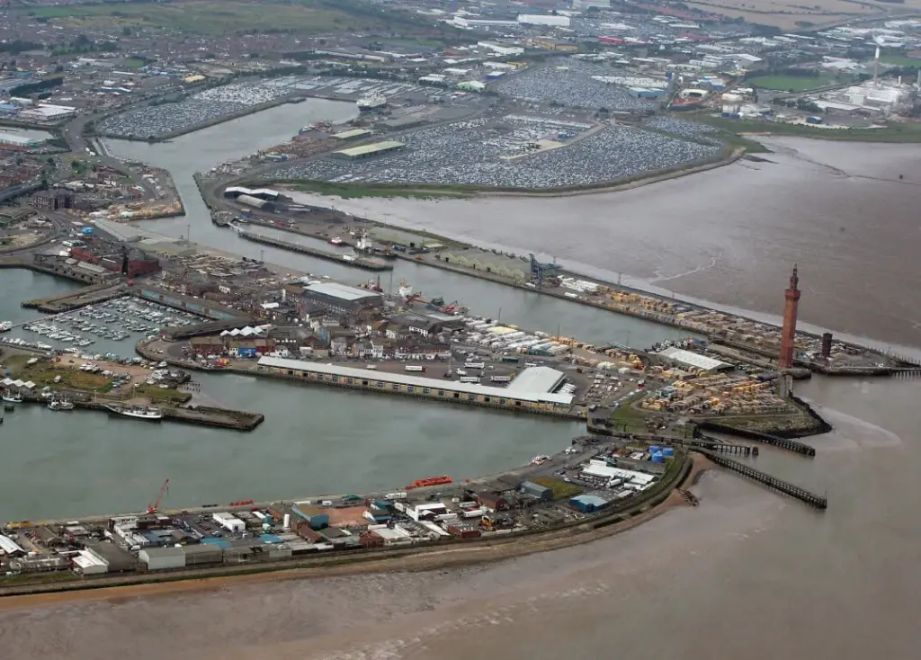 Aerial View of Grimsby Docks and Port of Grimsby